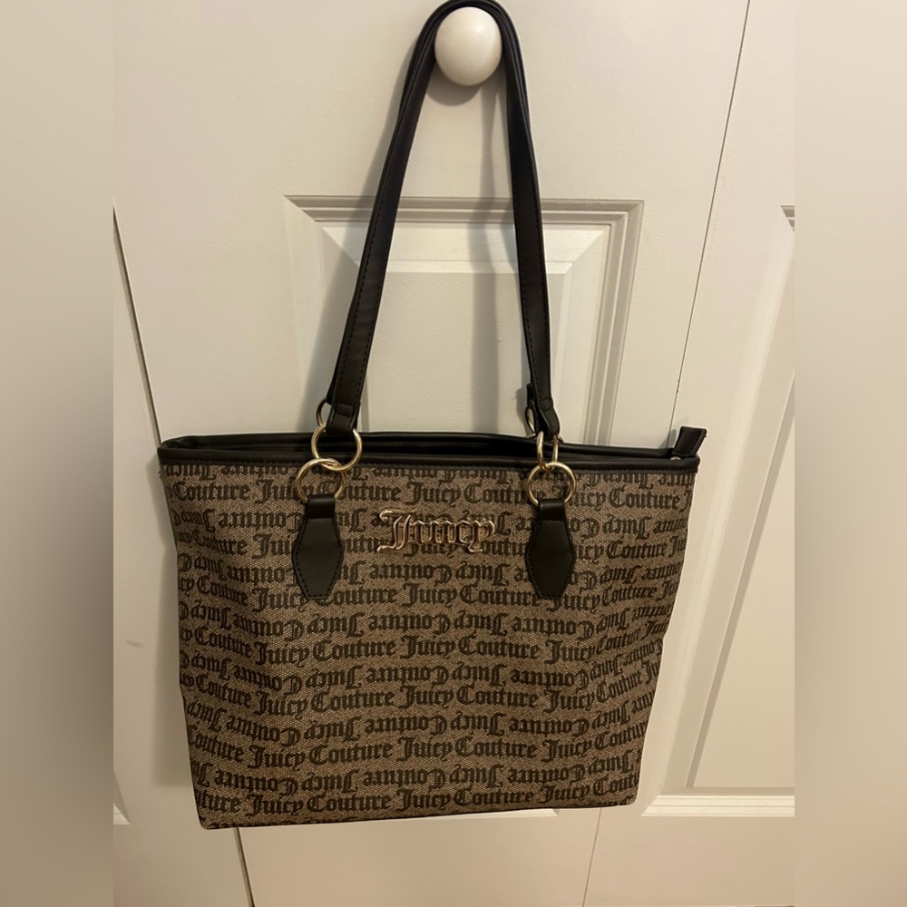 Juicy Couture Brown and Black Logo Tote